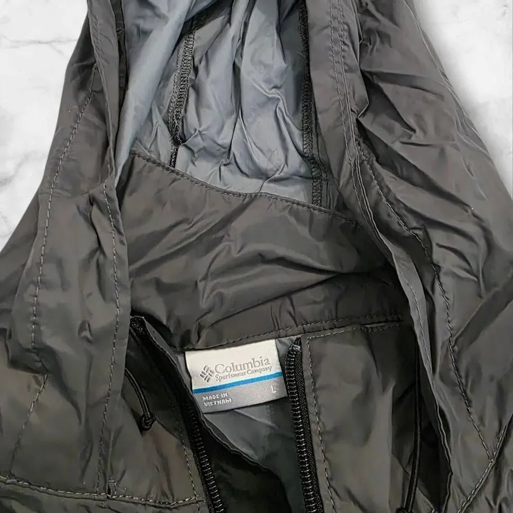 Mens Columbia Large Black & Gray Windbreaker
